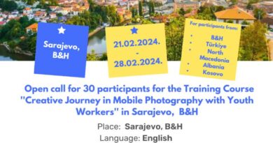 Open Call for 30 Participants for the Training Course in Sarajevo, BiH