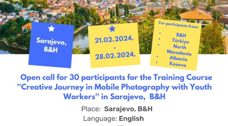 Open Call for 30 Participants for the Training Course in Sarajevo, BiH