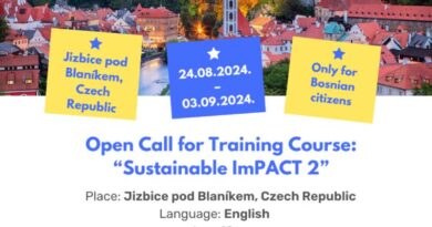 Open Call for 3 participants for Training Course in Czech Republic