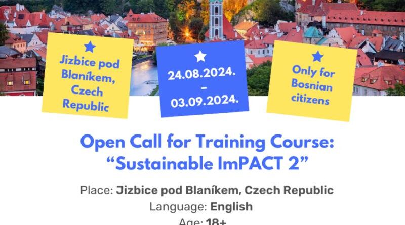 Open Call for 3 participants for Training Course in Czech Republic