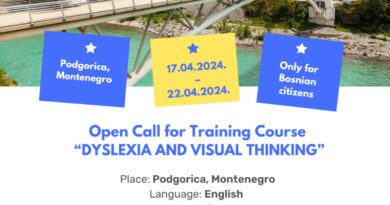 Open Call for the Training Course in Podgorica, Montenegro