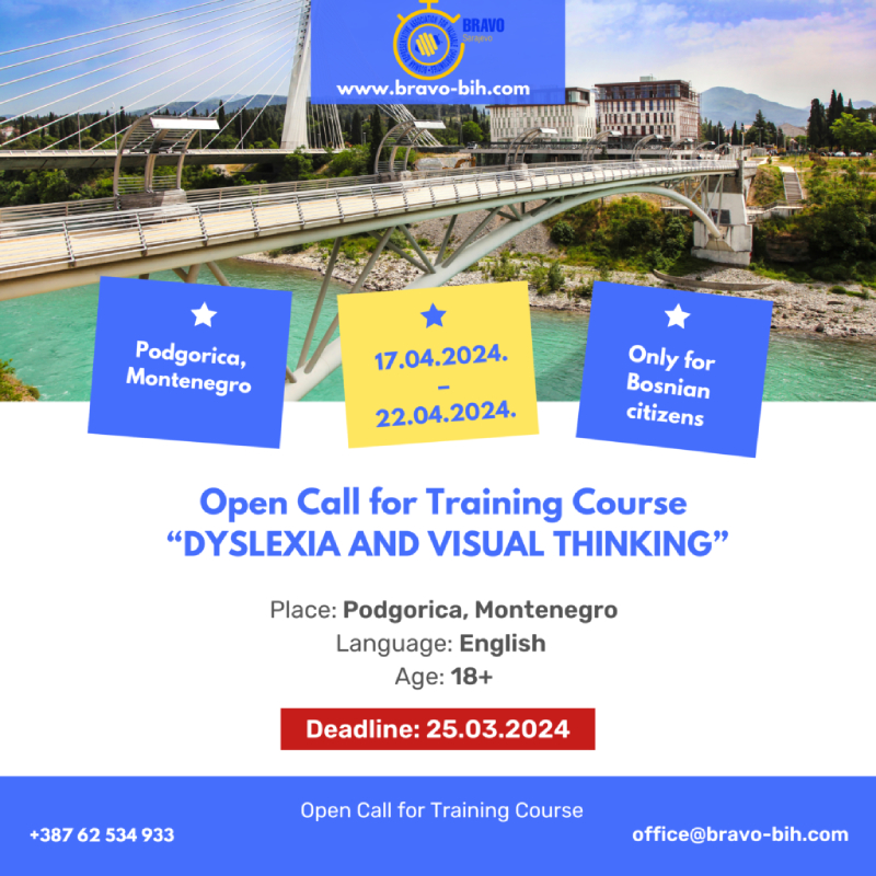 Open Call for the Training Course in Podgorica, Montenegro