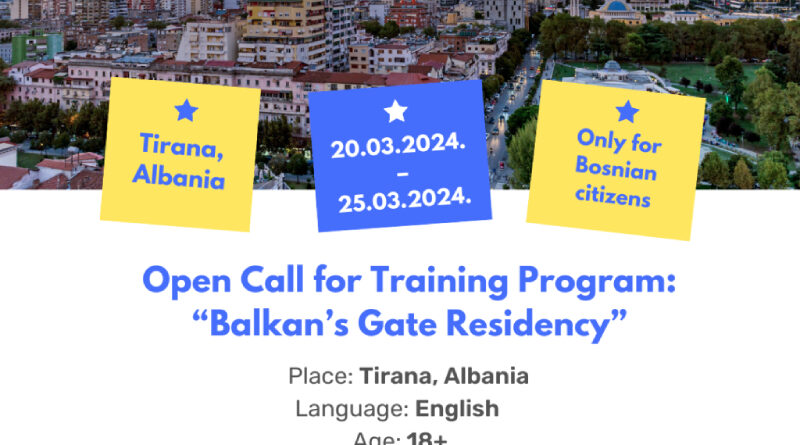 Open Call for the Training Program Balkan’s Gate Residency (Visual Storytelling Lab) in Tirana, Albania