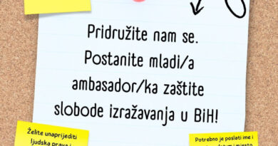 Postanite mladi/a ambasador/ka zaštite slobode izražavanja u BiH