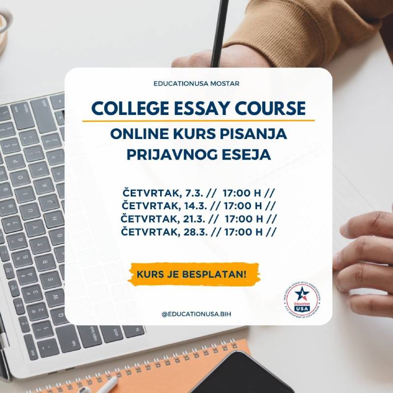 Kurs pisanja prijavnog eseja za američke univerzitete