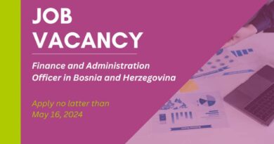 RYCO is hiring: Finance and Administration Officer in BIH