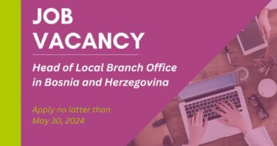 RYCO is hiring: Head of Local Branch Office in BIH