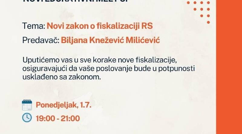Predavanje: Novi zakon o fiskalizaciji RS