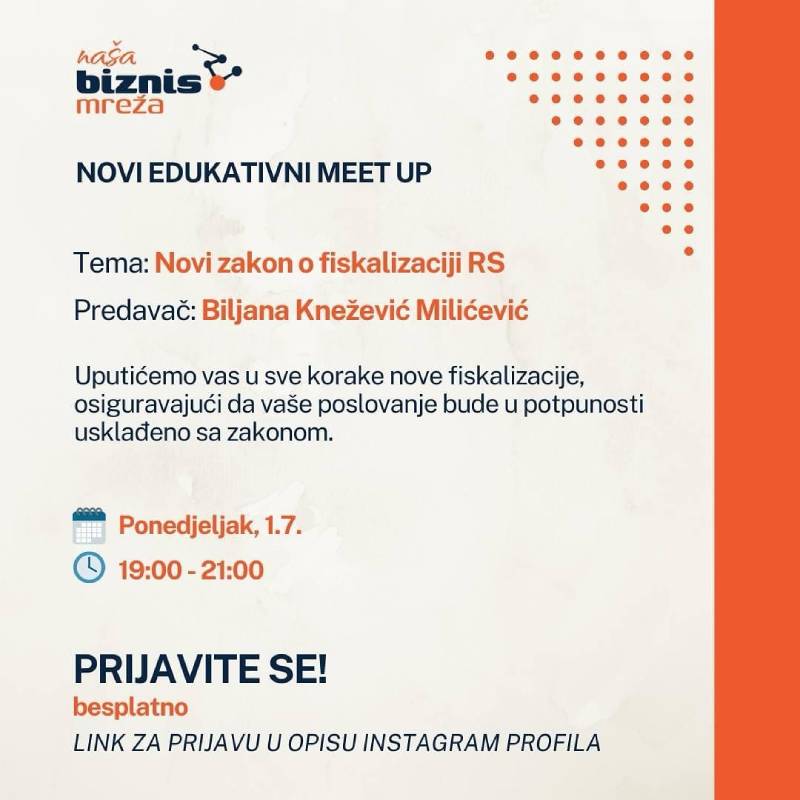Predavanje: Novi zakon o fiskalizaciji RS