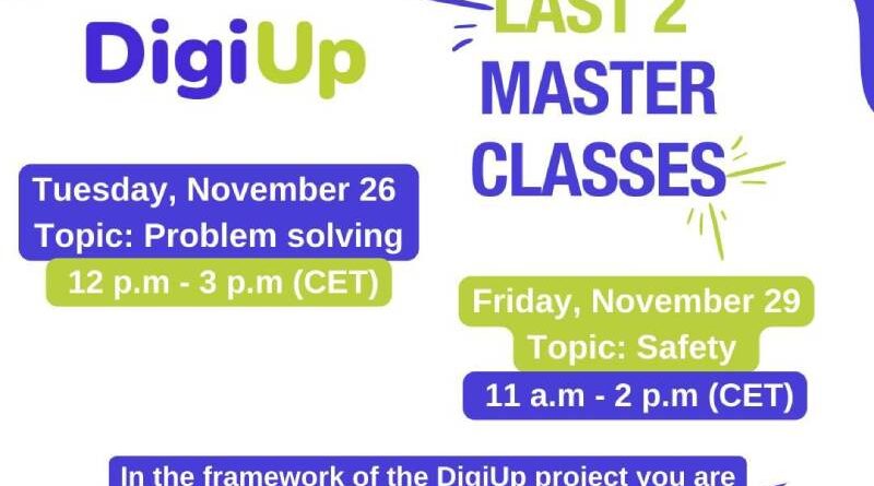 DigiUP masterclasses (Problem solving and Safety)