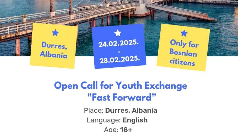 Open Call for Youth Exchange “Fast Forward” in Durrës, Albania
