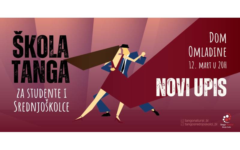 Novi upis na tango za studente i srednjoškolce