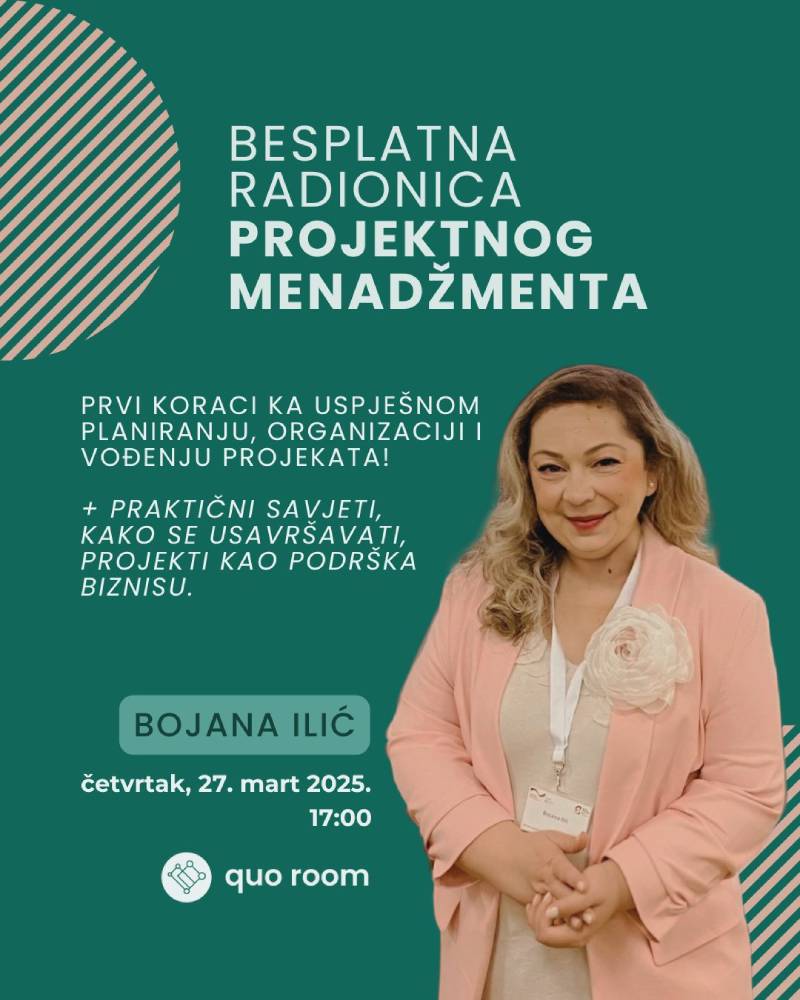 Besplatna radionica projektnog menadžmenta: Prvi koraci ka uspješnom vođenju projekata