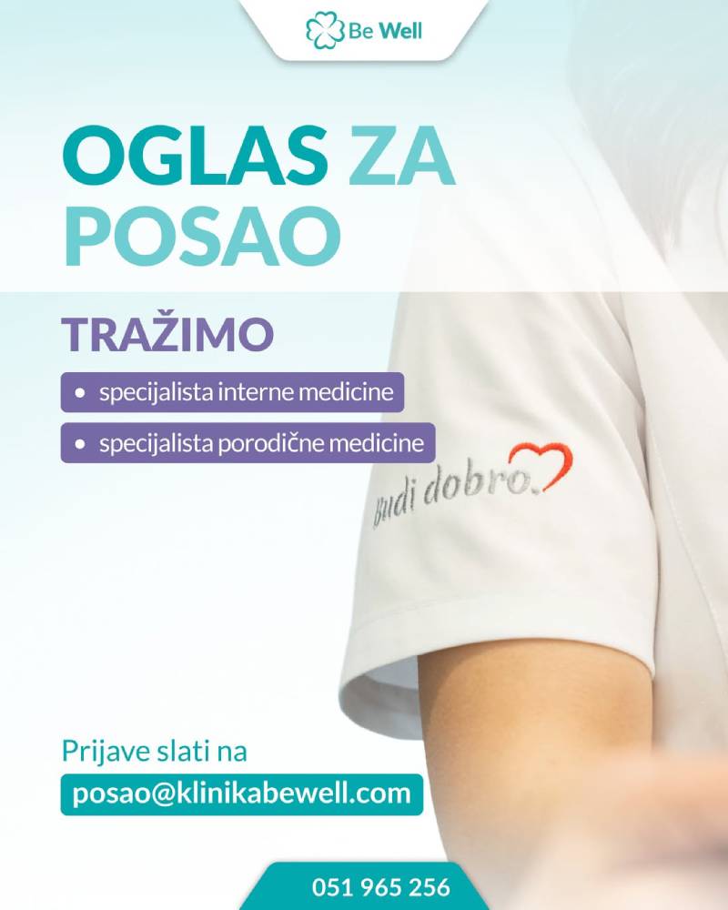 Klinika Be Well zapošljava
