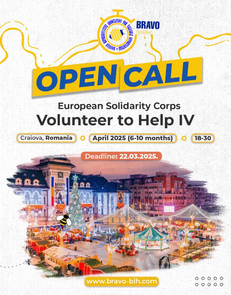 Open Call for Long-term ESC “Volunteer to Help IV” in Craiova, Romania