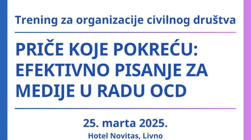 Priče koje pokreću: Efektivno pisanje za medije u radu OCD