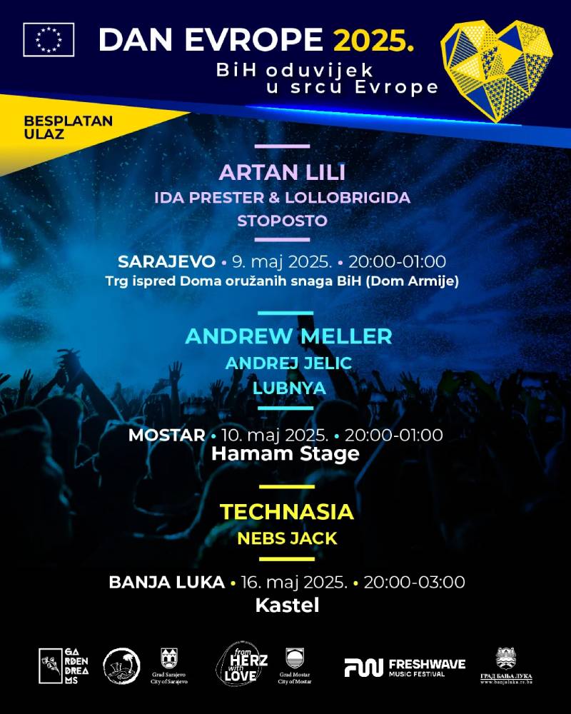 Dan Evrope u BiH: 3 događaja u 3 grada