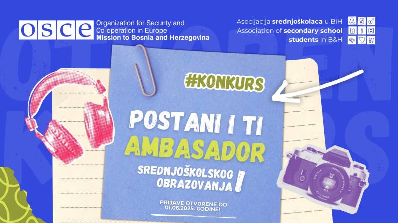 Javni poziv srednjoškolcima za dostavljanje video poruka posvećenih poboljšanju obrazovnog sistema u Bosni i Hercegovini