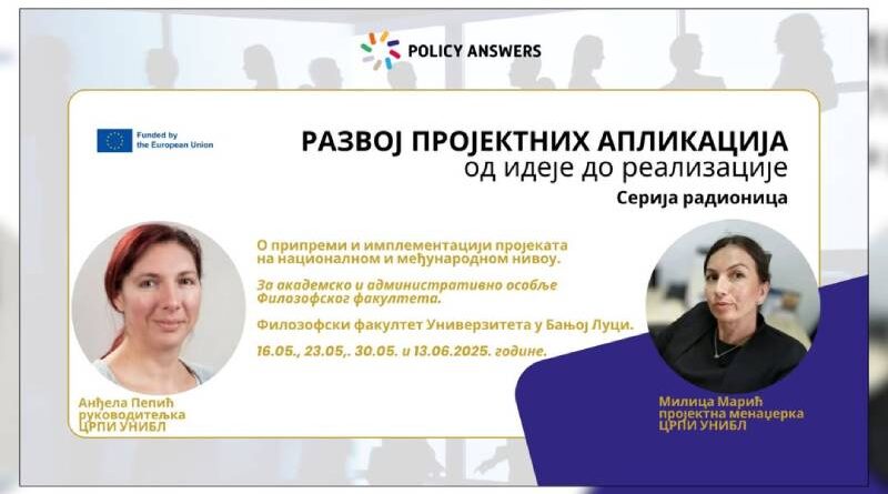 Radionice ”Razvoj projektnih aplikacija – od ideje do realizacije”