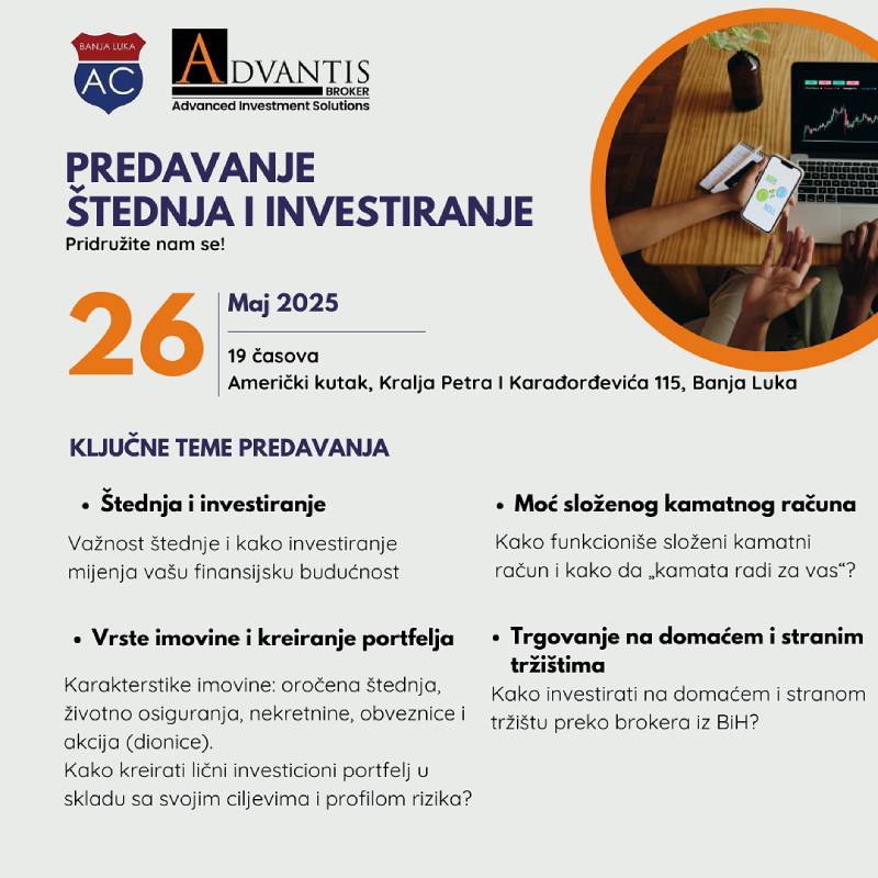 Besplatna edukacija: Štednja i ulaganje - put kad finansijskoj slobodi