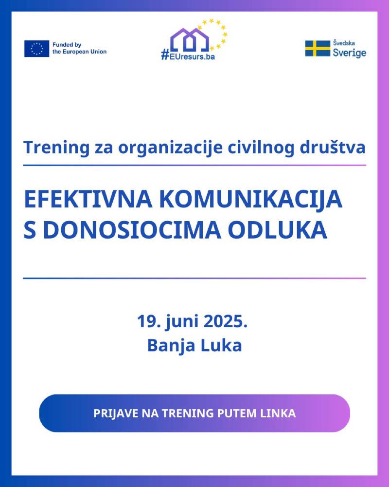 Trening: Efektivna komunikacija s donosiocima odluka