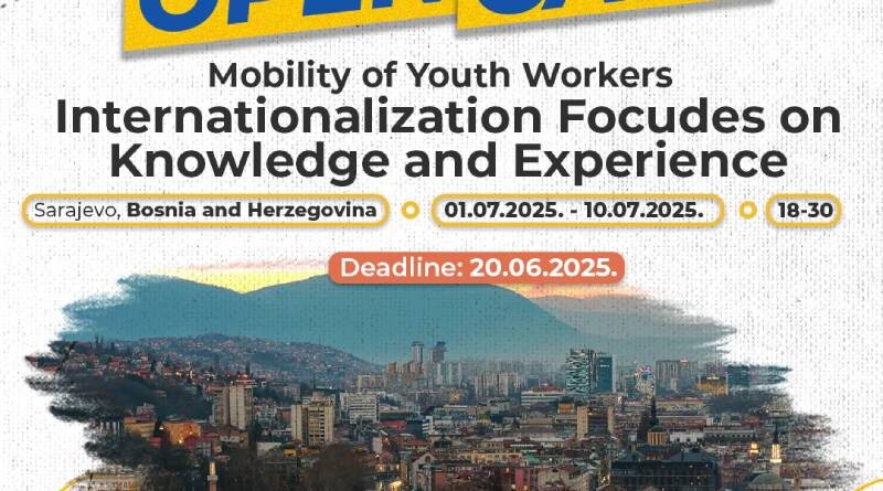 Open Call for Mobility of Youth Workers “Internationalization Focused on Knowledge and Experience” in Sarajevo, B&H