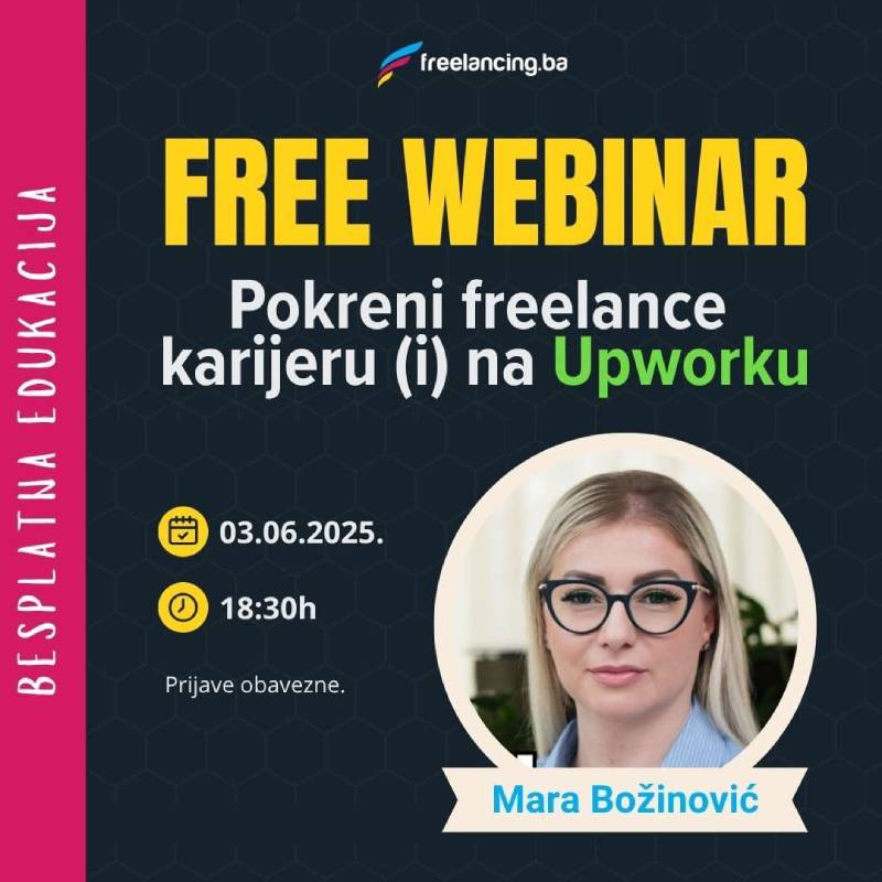 BESPLATNI webinar: "Pokreni freelance karijeru (i) na Upworku"