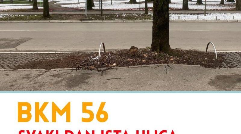 BKM 56 - "Svaki dan ista fotka ulice Mladena Stojanovića bez bici traka"