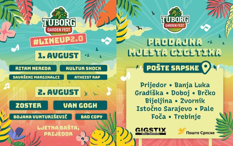 Novi datumi, novi lineup „Tuborg Garden Festa“