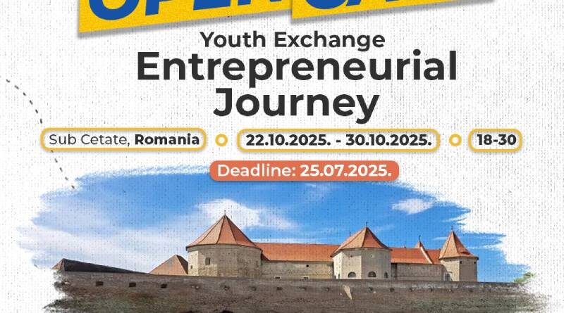 Open Call for Youth Exchange “Entrepreneurial Journey” in Sub Cetate, Romania