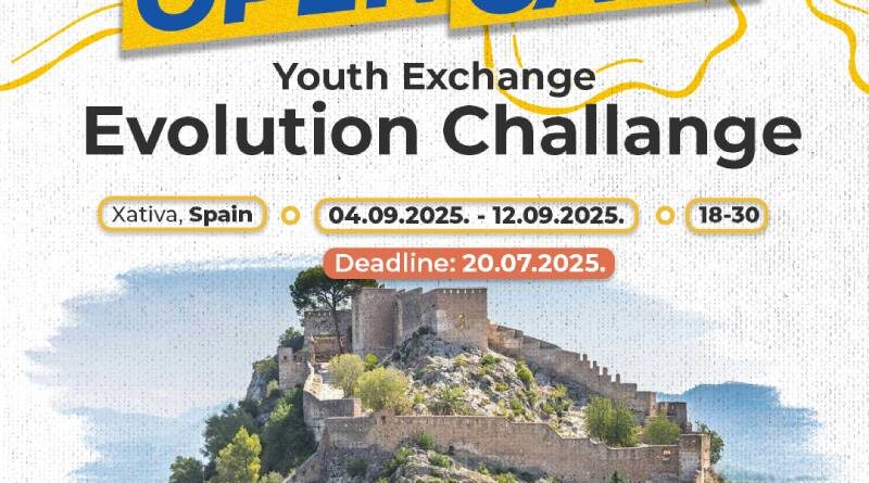 Open Call for Youth Exchange “Evolution Challenge” in Xativa, Spain
