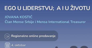Regionalno online predavanje: "Ego u liderstvo; a i u životu"
