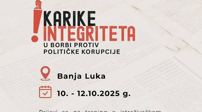 Karike integriteta: Javni poziv za mlade novinare istraživače