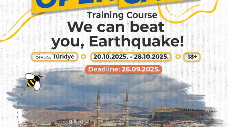 Open Call for Training Course “We Can Beat You, Earthquake!” in Sivas, Türkiye