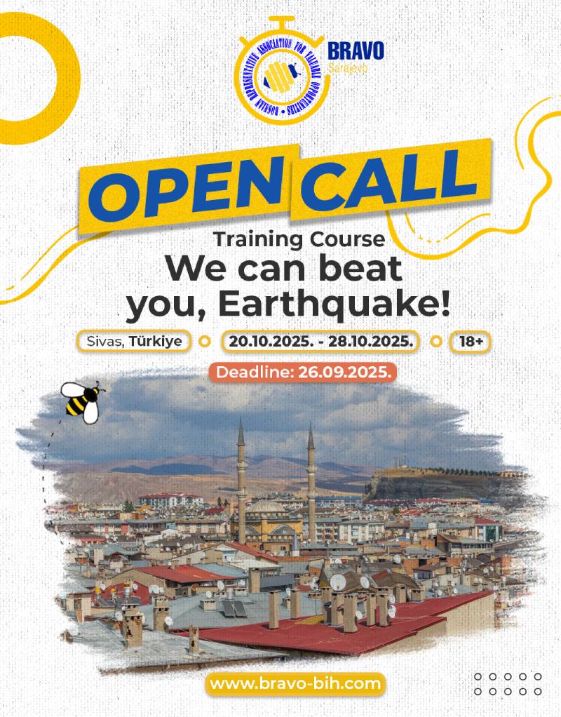 Open Call for Training Course “We Can Beat You, Earthquake!” in Sivas, Türkiye