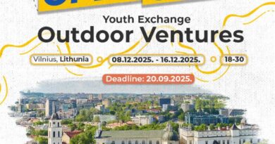 Open Call for Youth Exchange “Outdoor Ventures” in Vilnius, Lithuania