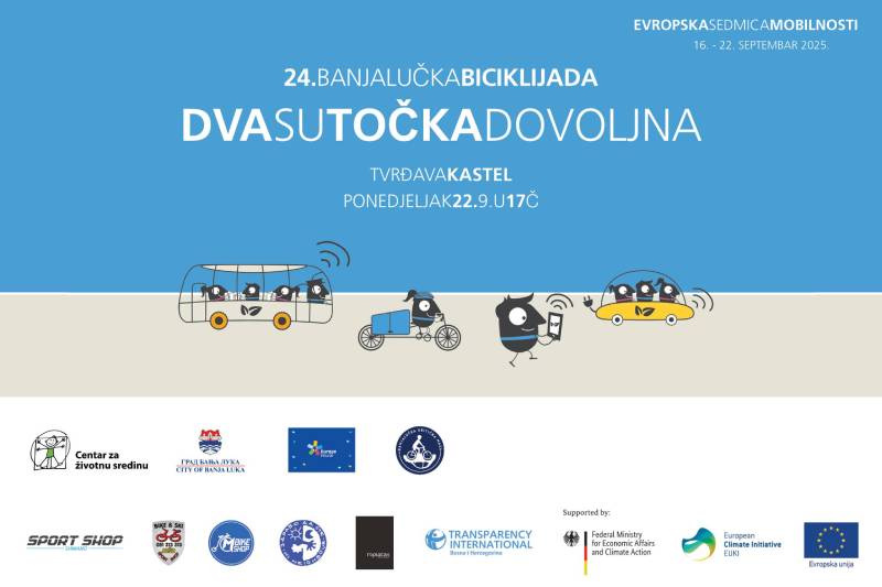 Velika Banjalučka biciklijada u ponedjeljak, 22. septembra