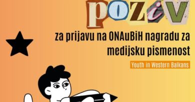 Javni poziv za ONAuBiH nagradu za medijsku pismenost mladih