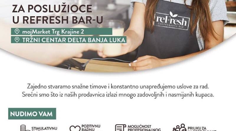 reFresh bar zapošljava