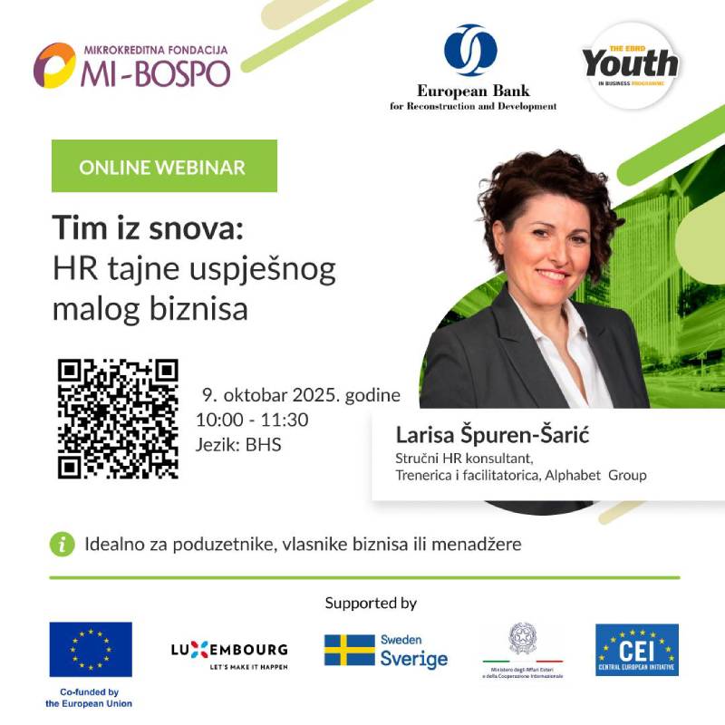 Webinar "Tim iz snova: HR tajne uspješnog malog biznisa?"