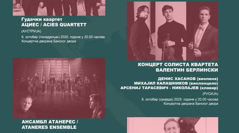 „Jesenja sonata“ od 6. do 9. oktobra – četiri koncertne večeri svjetske umjetničke elite