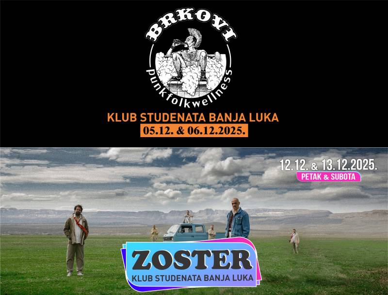 Brkovi i Zoster u Klubu studenata Banjaluka – decembar u znaku dobre muzike!