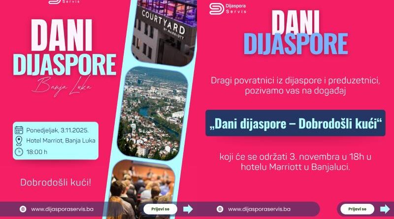 DANI DIJASPORE - DOBRODOŠLI KUĆI