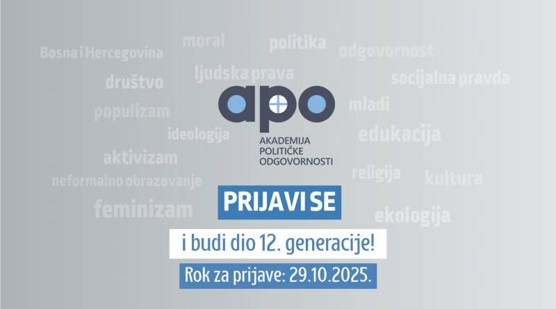 Otvoren je poziv za 12. generaciju Akademije političke odgovornosti!