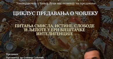 Ciklus predavanja o čovjeku: Pitanja smisla, istine, slobode i ljepote u eri vještačke inteligencije