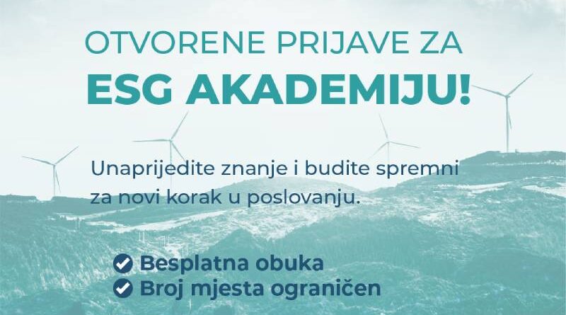 Poziv za prijave za ESG Akademiju