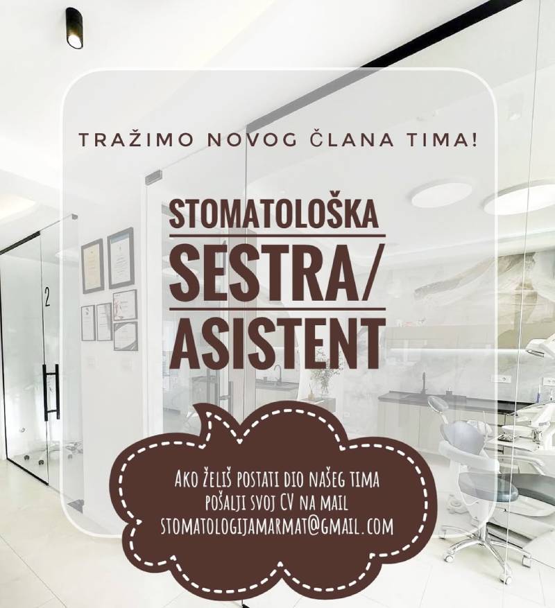 Stomatologija Marmat zapošljava