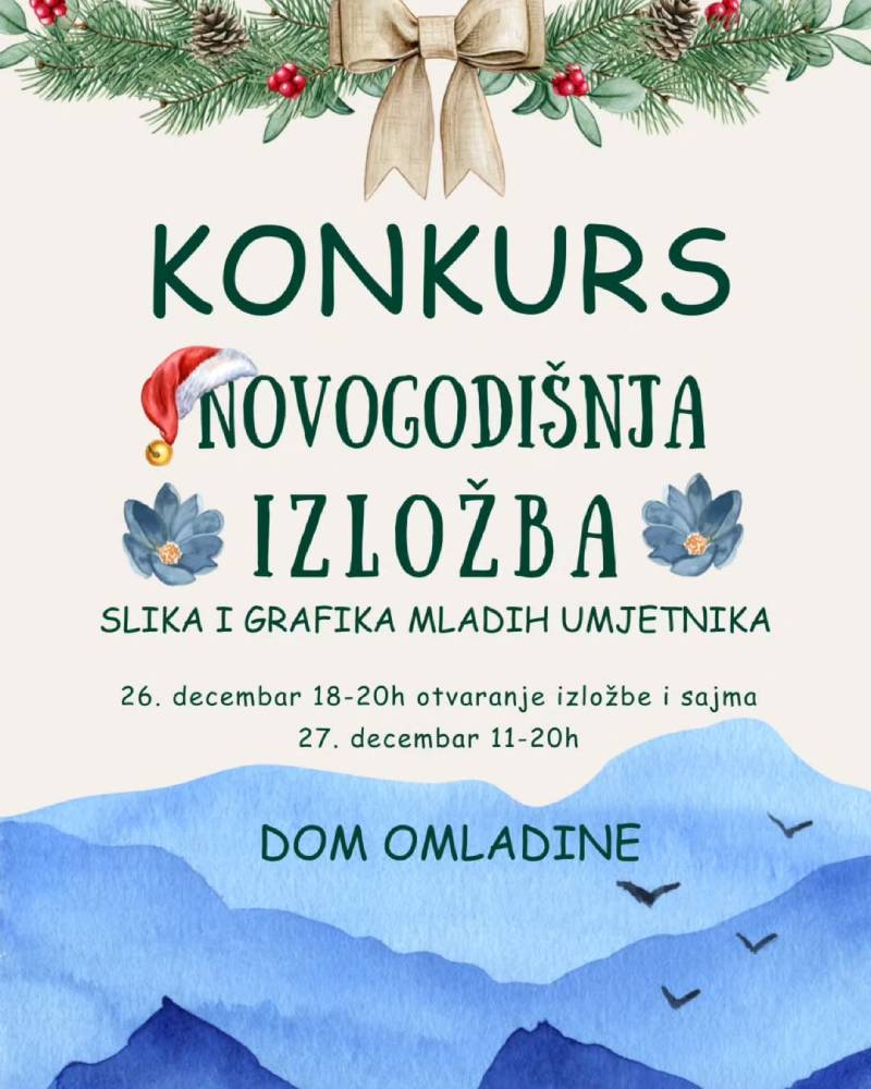 Konkurs: Novogodišnja izložba slika i grafika mladih umjetnika