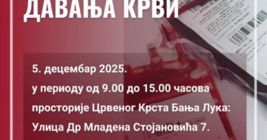 Crveni krst Banja Luka: Akcija dobrovoljnog davanja krvi