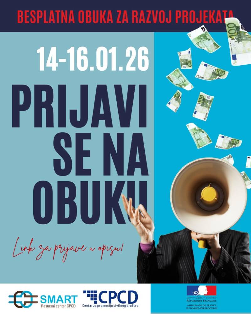 Besplatna obuka o izradi projektnih prijedloga za organizacije civilnog društva u BiH